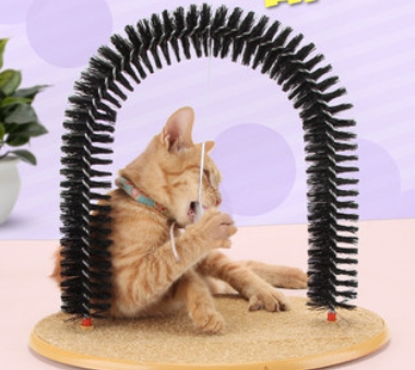 Plastic arch cat self grooming brush